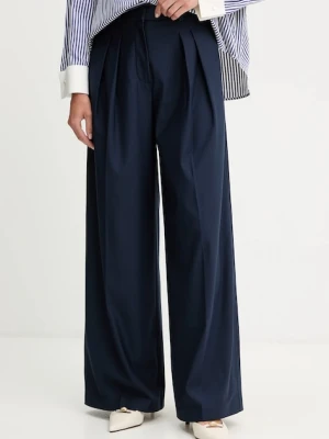 MM spodnie VADIUS damskie kolor granatowy proste high waist 2526786118600