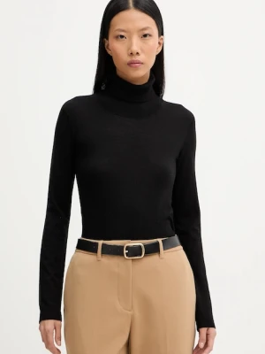 MM sweter wełniany ADRIA damski kolor czarny lekki z golfem 2526366018600