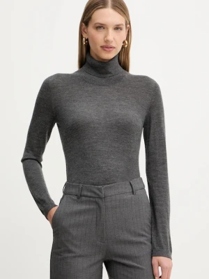 MM sweter wełniany ADRIA damski kolor szary lekki z golfem 2526366018600