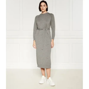 MM Wełniana sukienka z paskiem