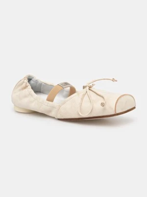 MM6 Maison Margiela baleriny skórzane