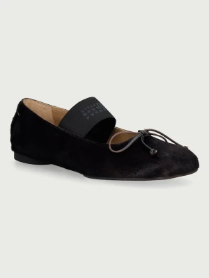 MM6 Maison Margiela baleriny skórzane brązowy
