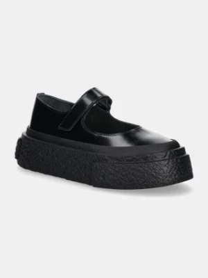 MM6 Maison Margiela baleriny skórzane damskie kolor czarny na platformie S66WS0105.P7983