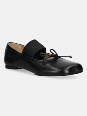 MM6 Maison Margiela baleriny skórzane kolor czarny S59WZ0099