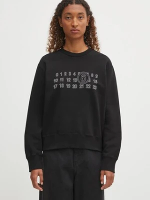 MM6 Maison Margiela bluza bawełniana damska kolor czarny wzorzysta S52GU0248.M25025.900