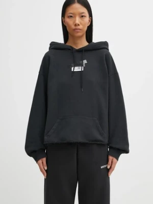 MM6 Maison Margiela bluza bawełniana damska kolor czarny z kapturem gładka S62GU0142.M25024.899