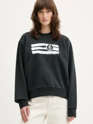MM6 Maison Margiela bluza bawełniana damska kolor czarny z nadrukiem S62GU0139