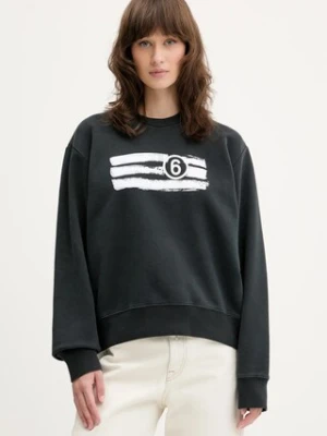 MM6 Maison Margiela bluza bawełniana damska kolor czarny z nadrukiem S62GU0139
