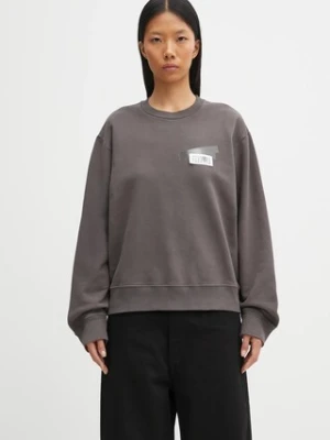 MM6 Maison Margiela bluza bawełniana damska kolor szary z aplikacją S62GU0143.M25024.810