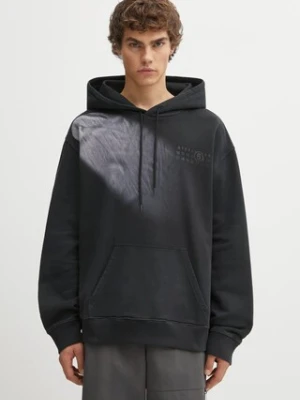 MM6 Maison Margiela bluza bawełniana dziecięca męska kolor czarny z kapturem z nadrukiem SH2GU0024.M25024.899