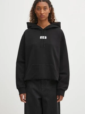 MM6 Maison Margiela bluza bawełniana x MM6 Wardro damska kolor czarny z kapturem gładka S52GU0234.M25025.900