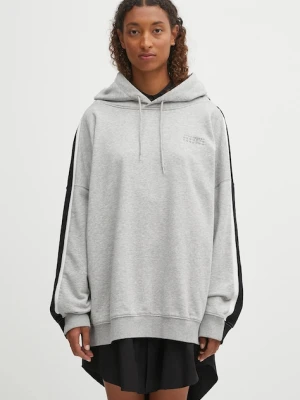 MM6 Maison Margiela bluza dwustronna damska kolor szary z kapturem wzorzysta S52HG0040.M25013.964