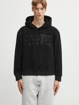 MM6 Maison Margiela bluza polarowa męska kolor czarny z kapturem z aplikacją SH0GU0028.M20126.900