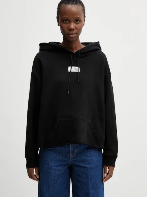 MM6 Maison Margiela bluza z kapturem damska bawełniana czarny