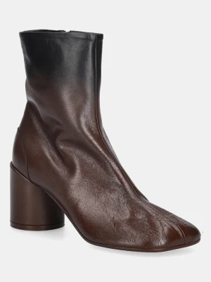 MM6 Maison Margiela botki skórzane brązowy