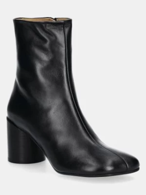 MM6 Maison Margiela botki skórzane damskie kolor czarny na słupku S59WU0235.P3628