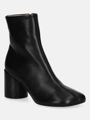 MM6 Maison Margiela botki skórzane damskie kolor czarny na słupku S59WU0260.P5000.T8013
