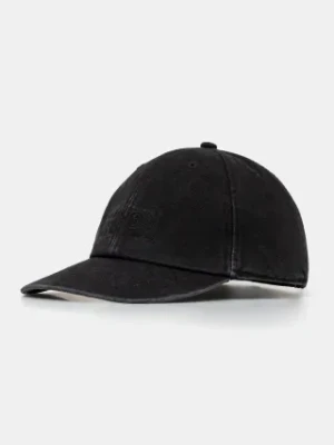 MM6 Maison Margiela czapka z daszkiem bawełniana kolor czarny z aplikacją SH0TC0005.M35346