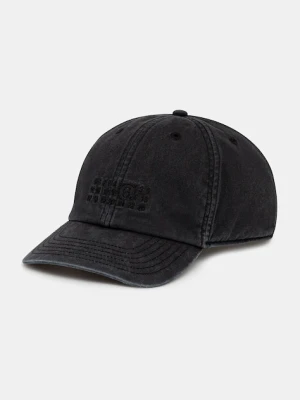 MM6 Maison Margiela czapka z daszkiem bawełniana męska kolor czarny gładka SH2TC0002