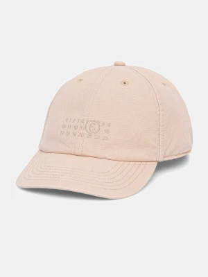 MM6 Maison Margiela czapka z daszkiem bawełniana pomarańczowy