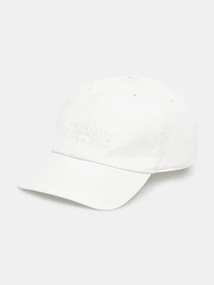 MM6 Maison Margiela czapka z daszkiem męska kolor biały gładka SH2TC0002