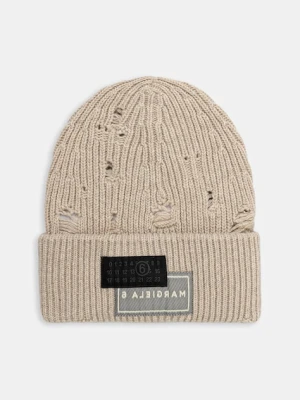 MM6 Maison Margiela czapka z wełną kolor beżowy SH0TB0001.M13138.806M