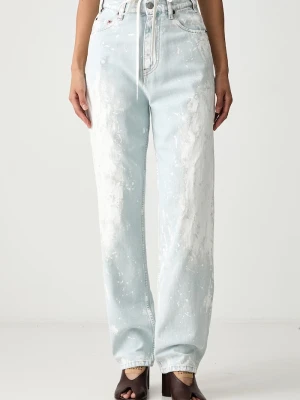 MM6 Maison Margiela jeansy mom fit damskie niebieski
