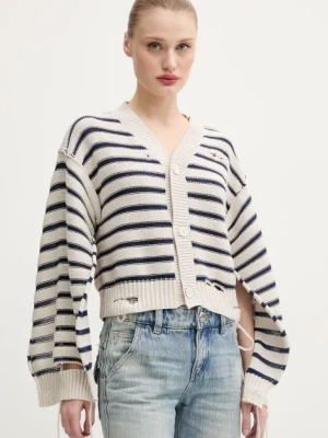 MM6 Maison Margiela kardigan bawełniany damski kolor beżowy lekki S52HP0025