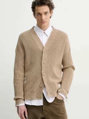 MM6 Maison Margiela kardigan bawełniany męski kolor beżowy SH0HP0008.M13089