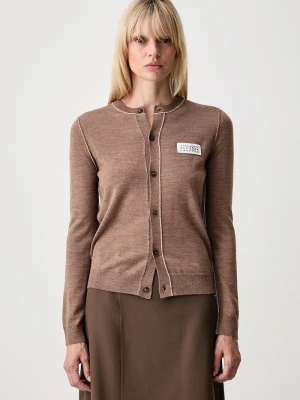 MM6 Maison Margiela kardigan damski z wełną brązowy