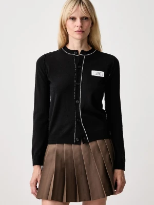 MM6 Maison Margiela kardigan damski z wełną czarny