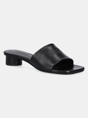 MM6 Maison Margiela klapki skórzane damskie kolor czarny na słupku S66WP0109