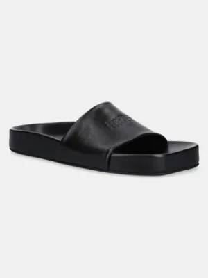 MM6 Maison Margiela klapki skórzane męskie kolor czarny SH3WP0003