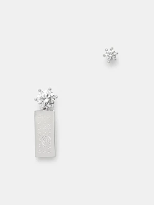 MM6 Maison Margiela kolczyki damskie z mosiądzu i ze szkła szlifowanego