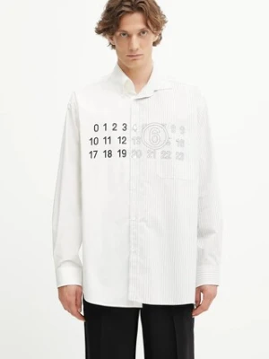 MM6 Maison Margiela koszula bawełniana męska kolor biały relaxed z kołnierzykiem button-down SH0DT0025.MTN085.961