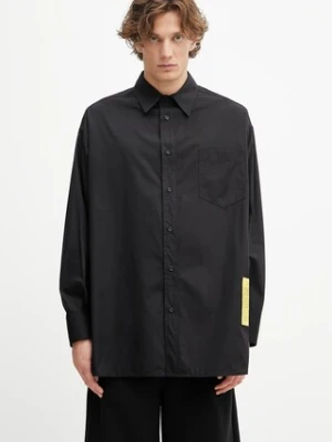 MM6 Maison Margiela koszula bawełniana męska kolor czarny relaxed z kołnierzykiem klasycznym SH0DT0034.M35480.900