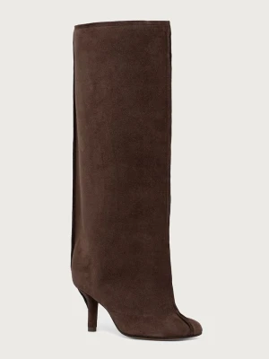 MM6 Maison Margiela kozaki damskie zamszowe brązowy
