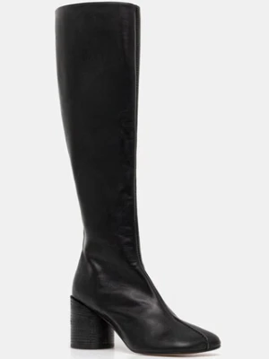 MM6 Maison Margiela kozaki skórzane damskie kolor czarny na słupku S59WW0110.P5000.T8013