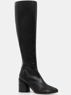 MM6 Maison Margiela kozaki skórzane damskie kolor czarny na słupku S59WW0110.P5000.T8013
