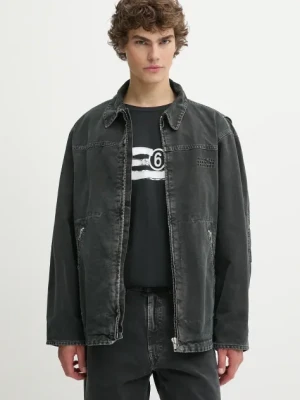 MM6 Maison Margiela kurtka jeansowa kolor czarny przejściowa oversize SH0AM0041