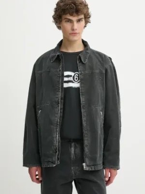 MM6 Maison Margiela kurtka jeansowa kolor czarny przejściowa oversize SH0AM0041