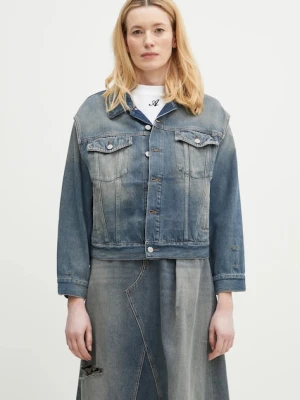 MM6 Maison Margiela kurtka jeansowa kolor niebieski przejściowa oversize S52AM0319