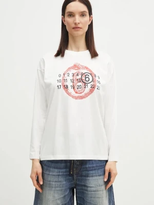 MM6 Maison Margiela longsleeve bawełniany damskie kolor biały S62GD0197