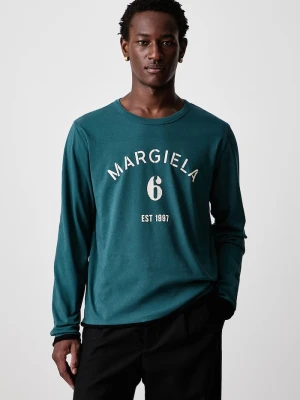MM6 Maison Margiela longsleeve męski bawełniany turkusowy
