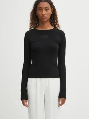 MM6 Maison Margiela longsleeve z domieszką wełny kolor czarny S52NH0029.M20122.900