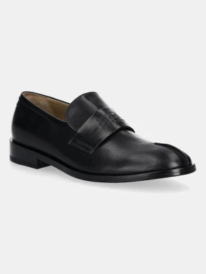 MM6 Maison Margiela mokasyny skórzane damskie kolor czarny na płaskim obcasie S59WR0096.P5000.T8013