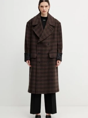 MM6 Maison Margiela płaszcz z dodatkiem wełny