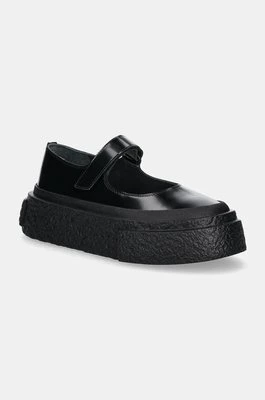 MM6 Maison Margiela baleriny skórzane damskie kolor czarny na platformie S66WS0105.P7983