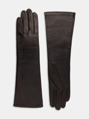 MM6 Maison Margiela rękawiczki skórzane x Agnelle damskie kolor szary S62TS0080.M07014.855