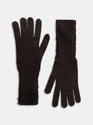 MM6 Maison Margiela rękawiczki z dodatkiem wełny damskie kolor brązowy S62TS0078.M13198.144